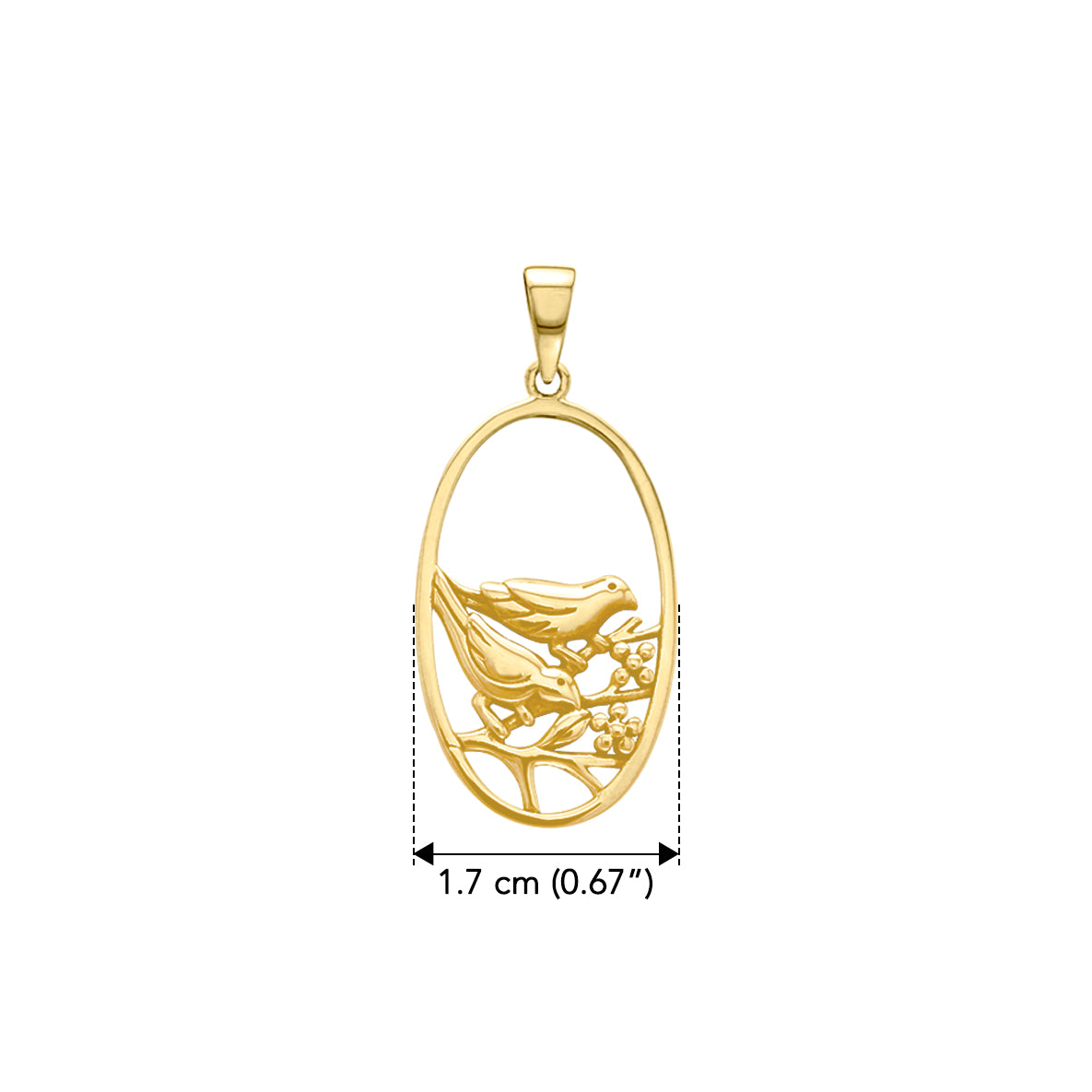 Birds Small Solid Yellow Gold  Pendant GPD3569