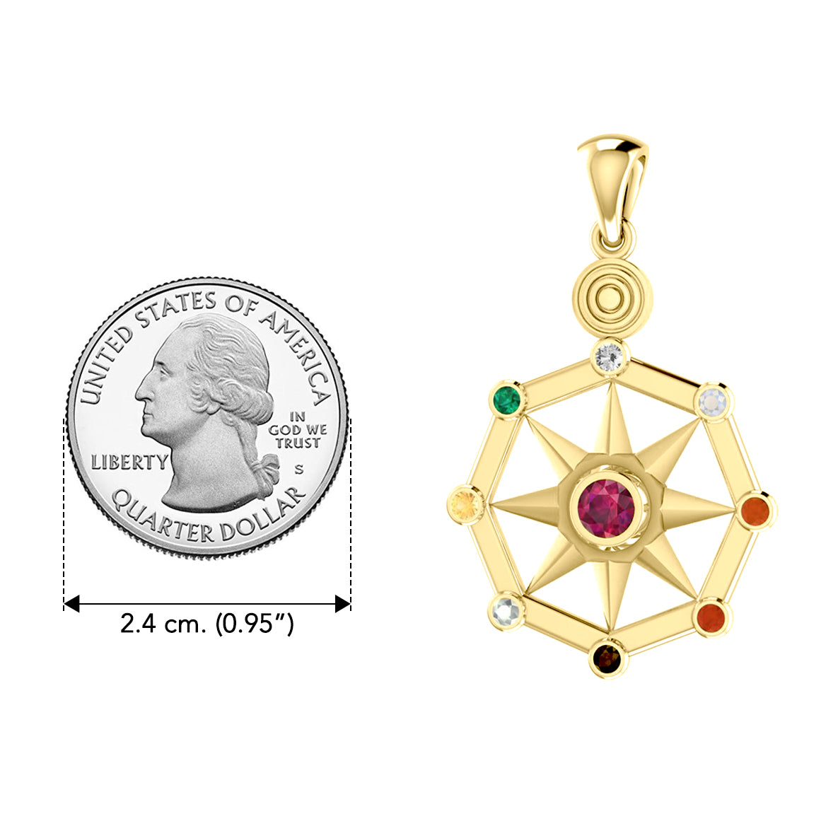 Surya Sun Solid Yellow Gold Pendant GPD3843