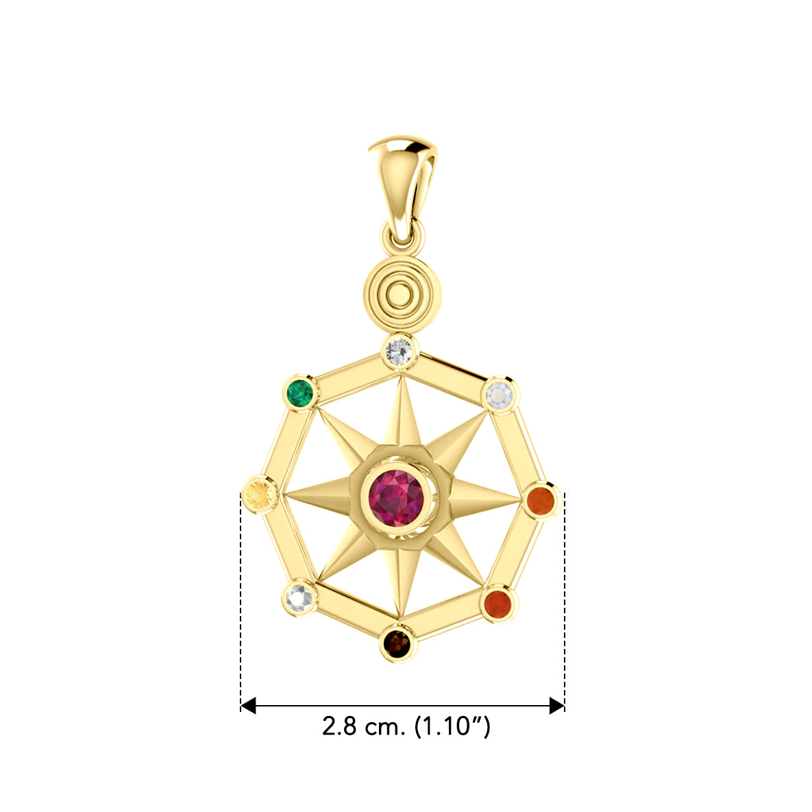 Surya Sun Solid Yellow Gold Pendant GPD3843