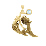 Keeper of the Ocean Solid Yellow Gold with Gemstone Pendant GPD4898