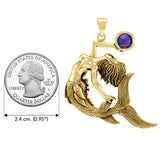 Keeper of the Ocean Solid Yellow Gold with Gemstone Pendant GPD4898