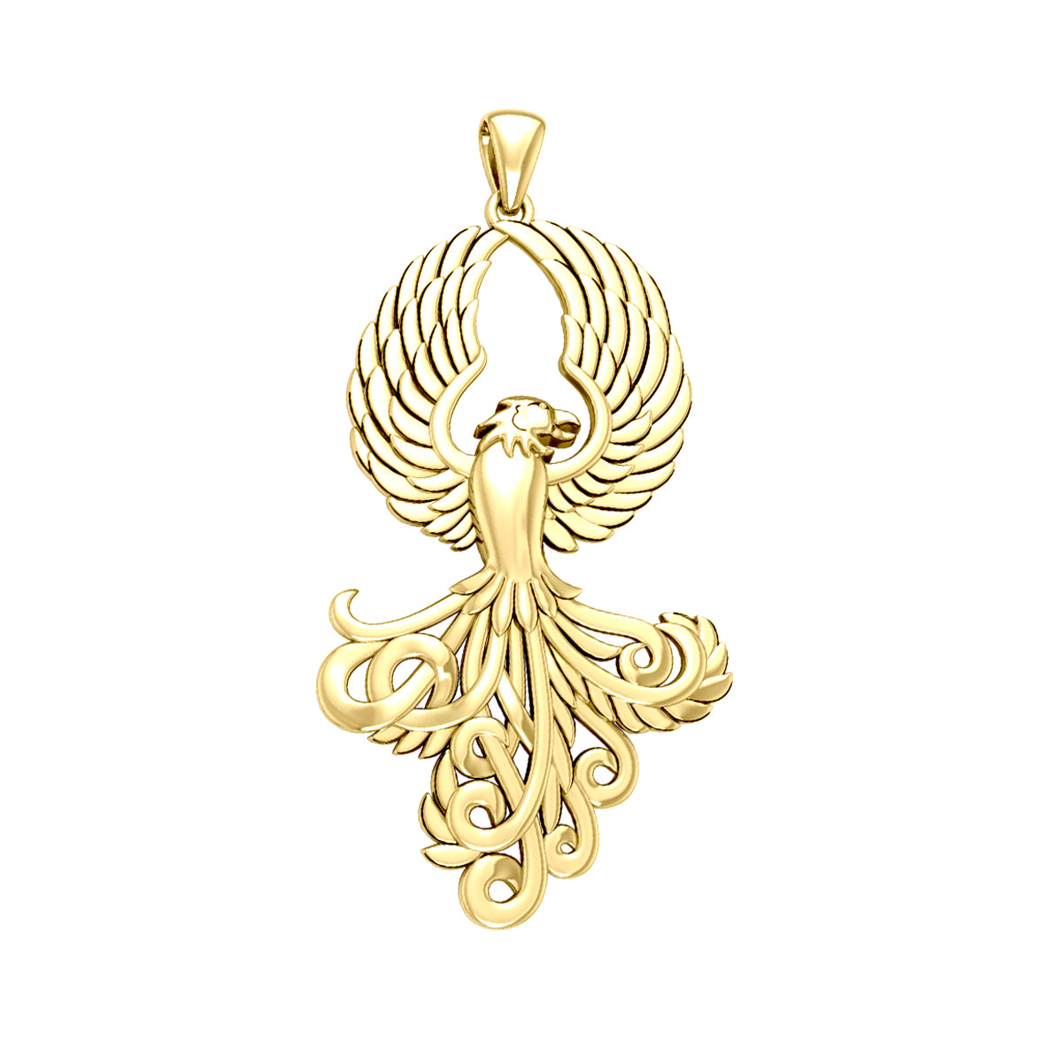 Majestic Phoenix Solid Yellow Gold Pendant GPD5071