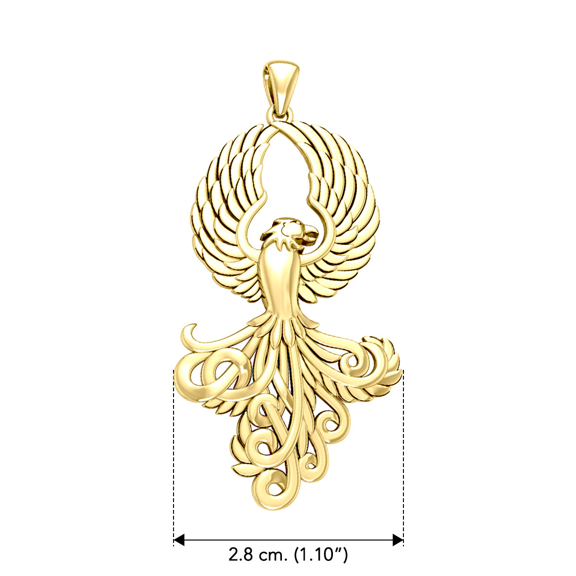 Majestic Phoenix Solid Yellow Gold Pendant GPD5071