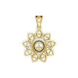 The Flower of Unity Solid Yellow Gold Pendant GPD5132