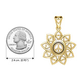 The Flower of Unity Solid Yellow Gold Pendant GPD5132
