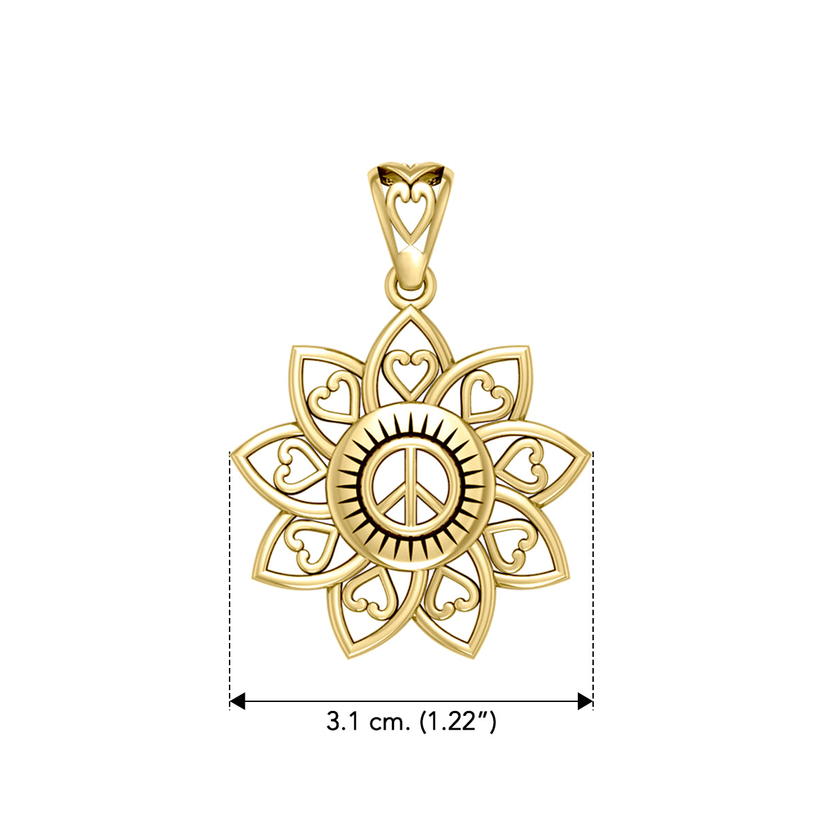 The Flower of Unity Solid Yellow Gold Pendant GPD5132