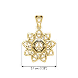 The Flower of Unity Solid Yellow Gold Pendant GPD5132