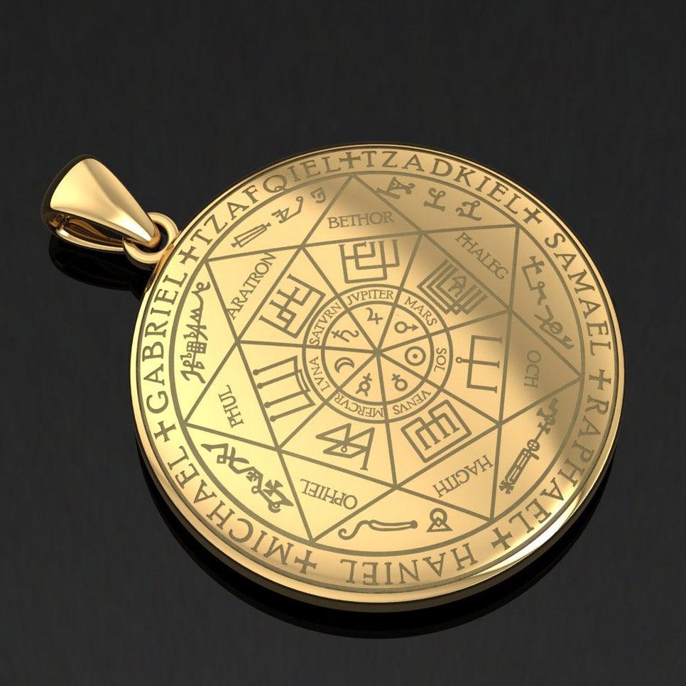 Experience Divine Guidance: The Seven Archangels Solid Gold Pendant - GPD5154 | Embrace Heavenly Protection and Spiritual Connection - Jewelry