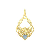 Celtic Knotwork Yellow Gold Pendant with Heart Gemstone GPD5292 - Jewelry