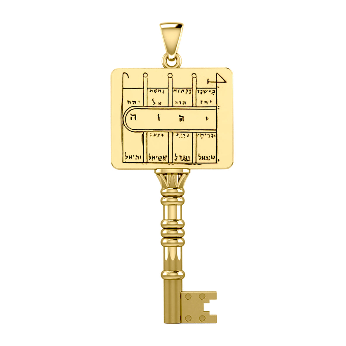 King Solomon Seals Path Clearing Key Solid Yellow Gold Pendant GPD5377