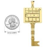 King Solomon Seals Path Clearing Key Solid Yellow Gold Pendant GPD5377