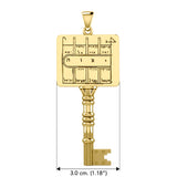 King Solomon Seals Path Clearing Key Solid Yellow Gold Pendant GPD5377