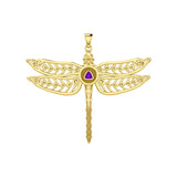 The Celtic Dragonfly with Recovery Solid Yellow Gold Pendant GPD5389 - Jewelry