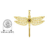 The Celtic Dragonfly with Recovery Solid Yellow Gold Pendant GPD5389 - Jewelry