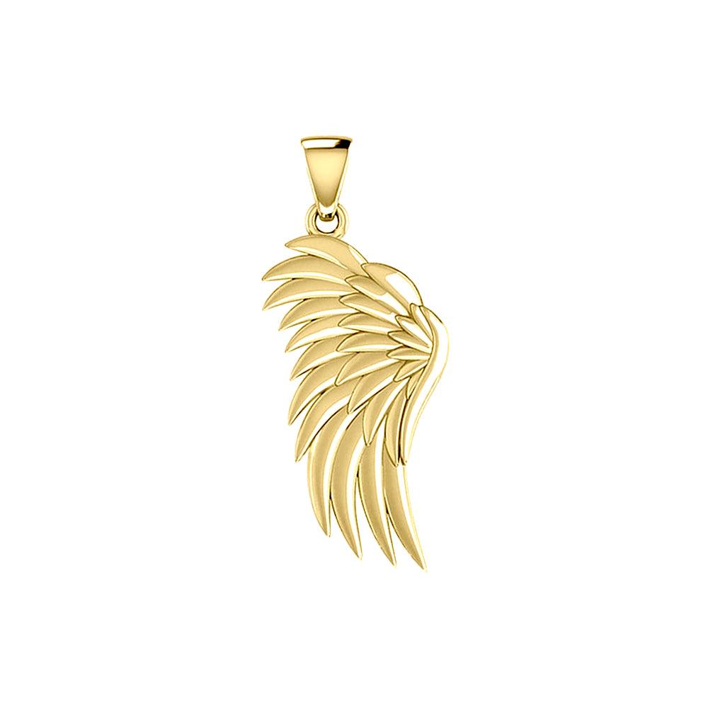 Angel Wing Solid Yellow Gold Pendant GPD5762 - Jewelry