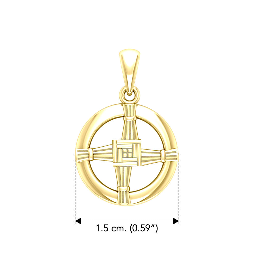 Saint Brigids Cross Solid Yellow Gold Pendant GPD5882