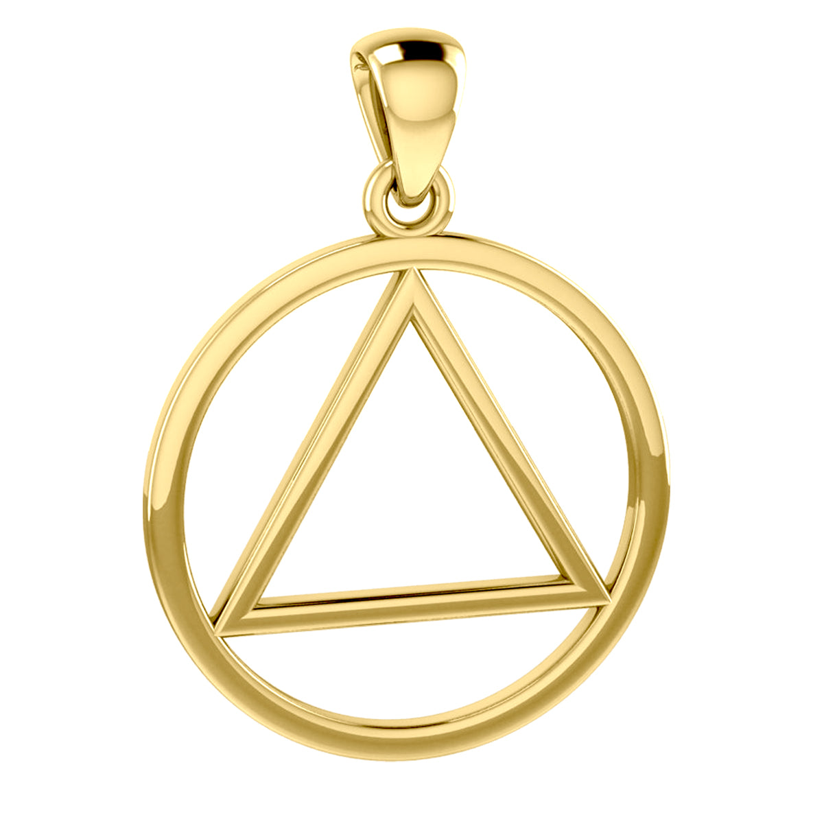 Large  AA Symbol Solid Yellow Gold Pendant GPD6003