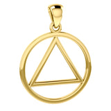 Large  AA Symbol Solid Yellow Gold Pendant GPD6003