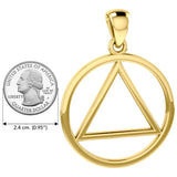 Large  AA Symbol Solid Yellow Gold Pendant GPD6003