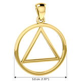 Large  AA Symbol Solid Yellow Gold Pendant GPD6003