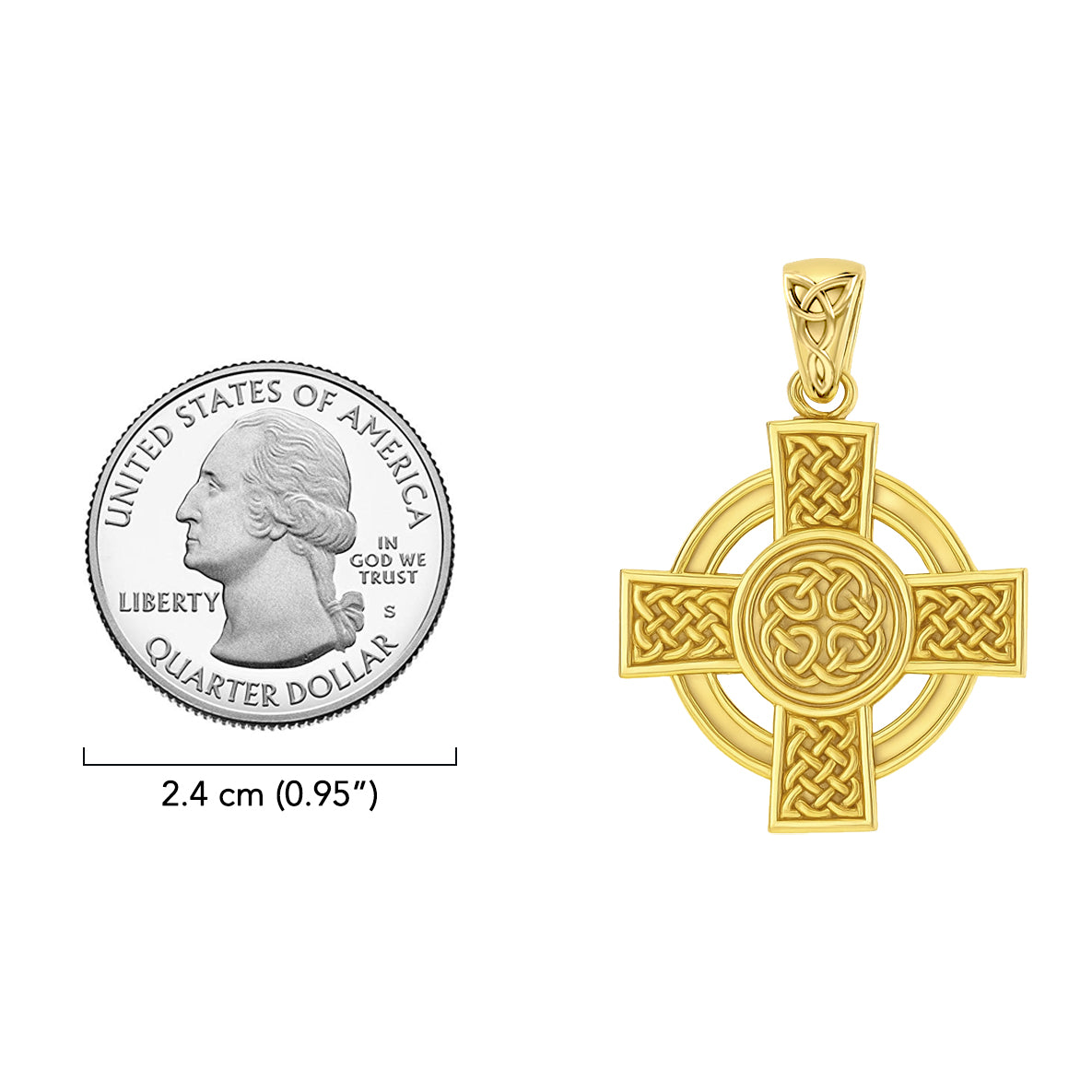 Celtic Cross Solid Gold Pendant GPD6018