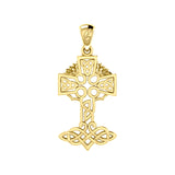 Celtic Tree of Life Irish Cross 14 Karat Solid Gold Pendant GPD6123