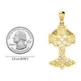 Celtic Tree of Life Irish Cross 14 Karat Solid Gold Pendant GPD6123