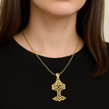 Celtic Tree of Life Irish Cross 14 Karat Solid Gold Pendant GPD6123