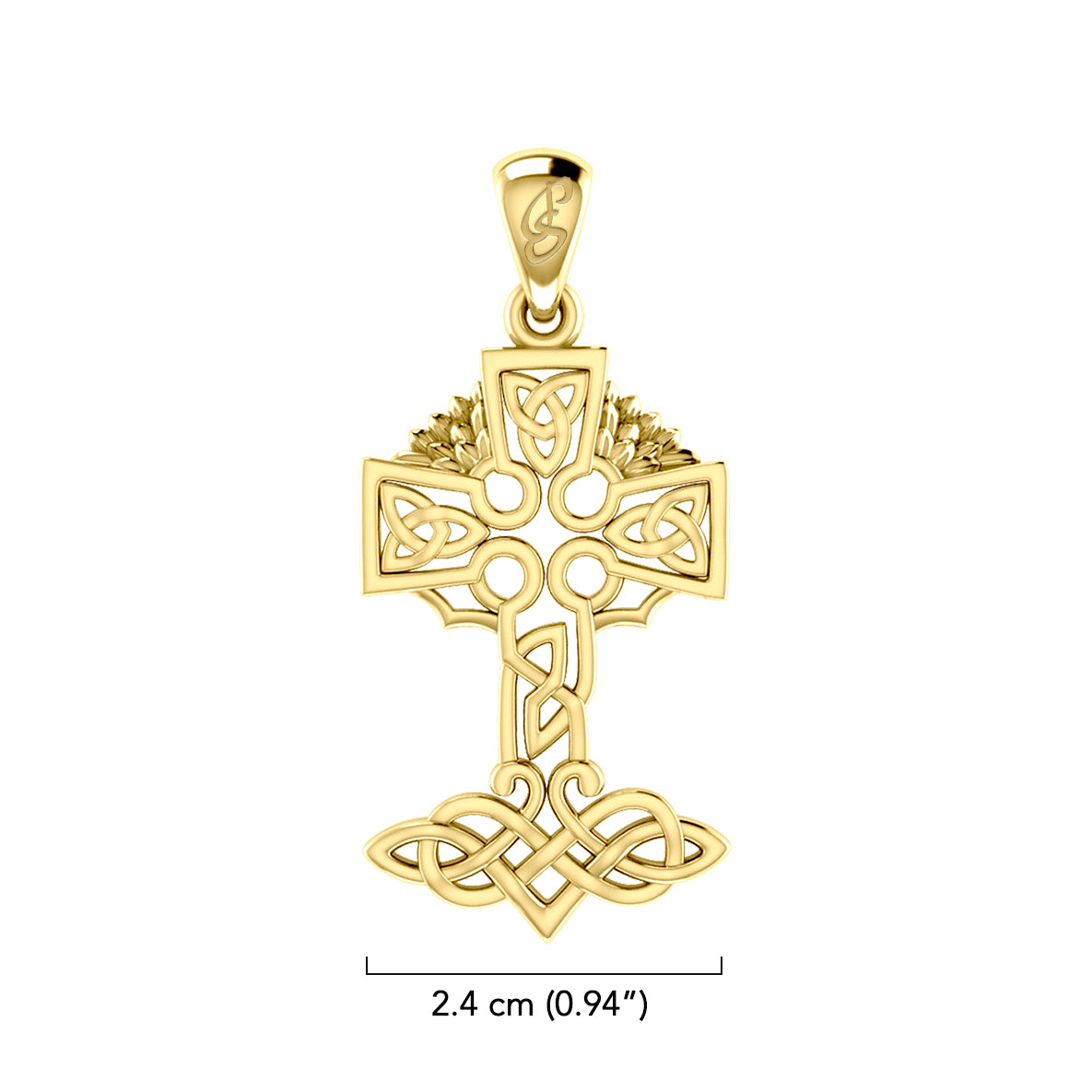Celtic Tree of Life Irish Cross 14 Karat Solid Gold Pendant GPD6123