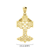 Celtic Tree of Life Irish Cross 14 Karat Solid Gold Pendant GPD6123