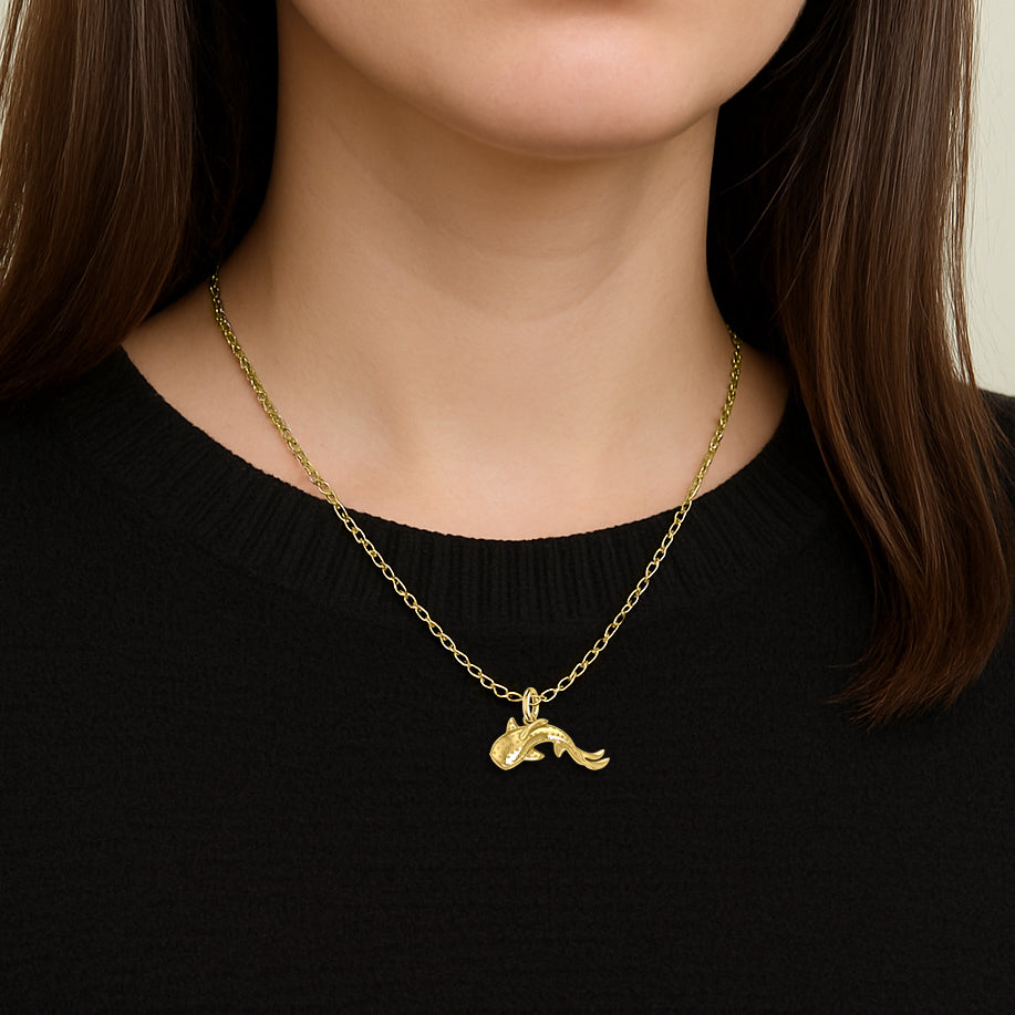 Marine Harmony Whale Shark Solid Gold Pendant GPD6224