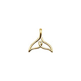 Whale Tail Minimal One Line Solid Gold Pendant GPD6367