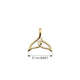 Whale Tail Minimal One Line Solid Gold Pendant GPD6367