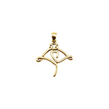 Manta Ray Minimal One Line Solid Gold Pendant GPD6369