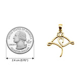 Manta Ray Minimal One Line Solid Gold Pendant GPD6369