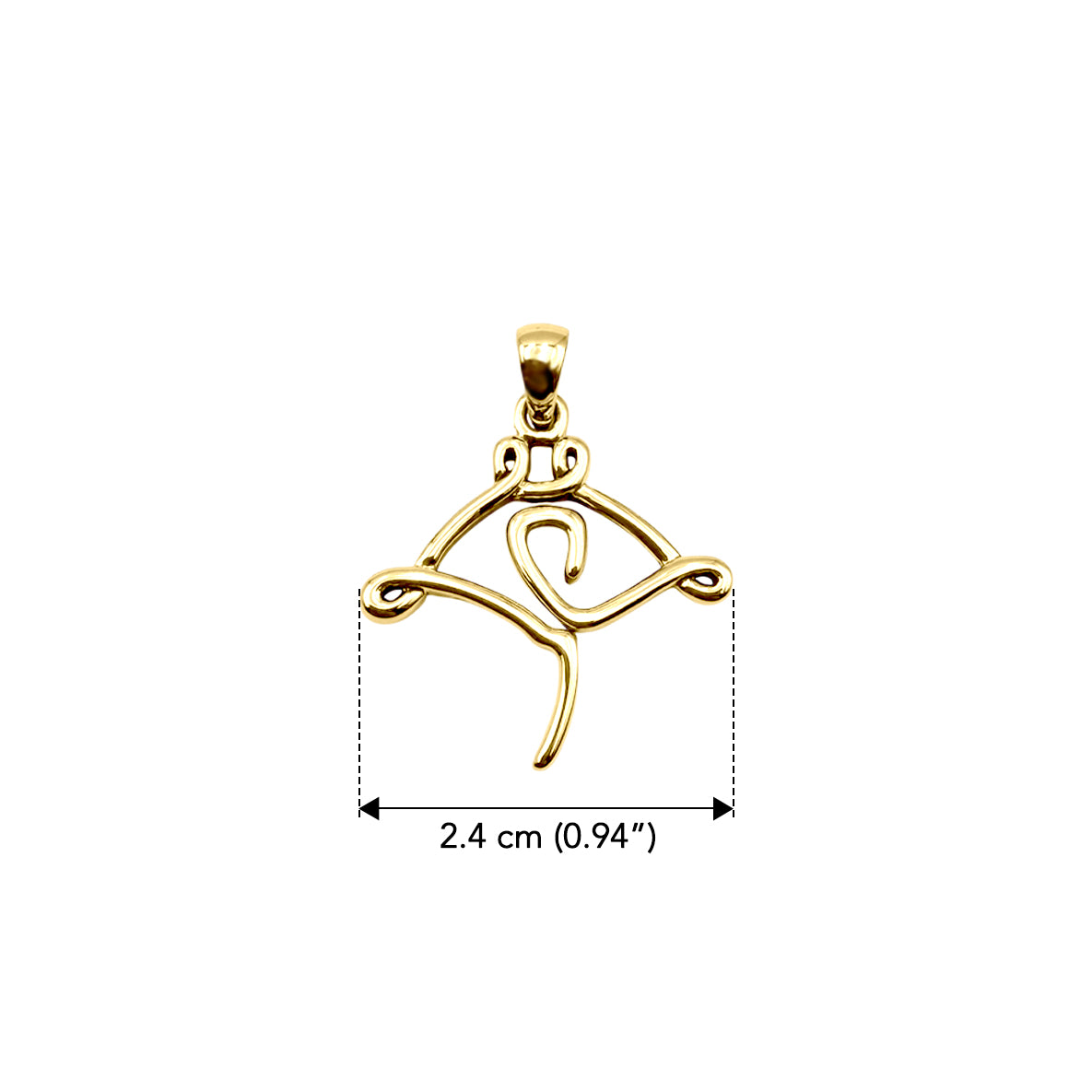 Manta Ray Minimal One Line Solid Gold Pendant GPD6369