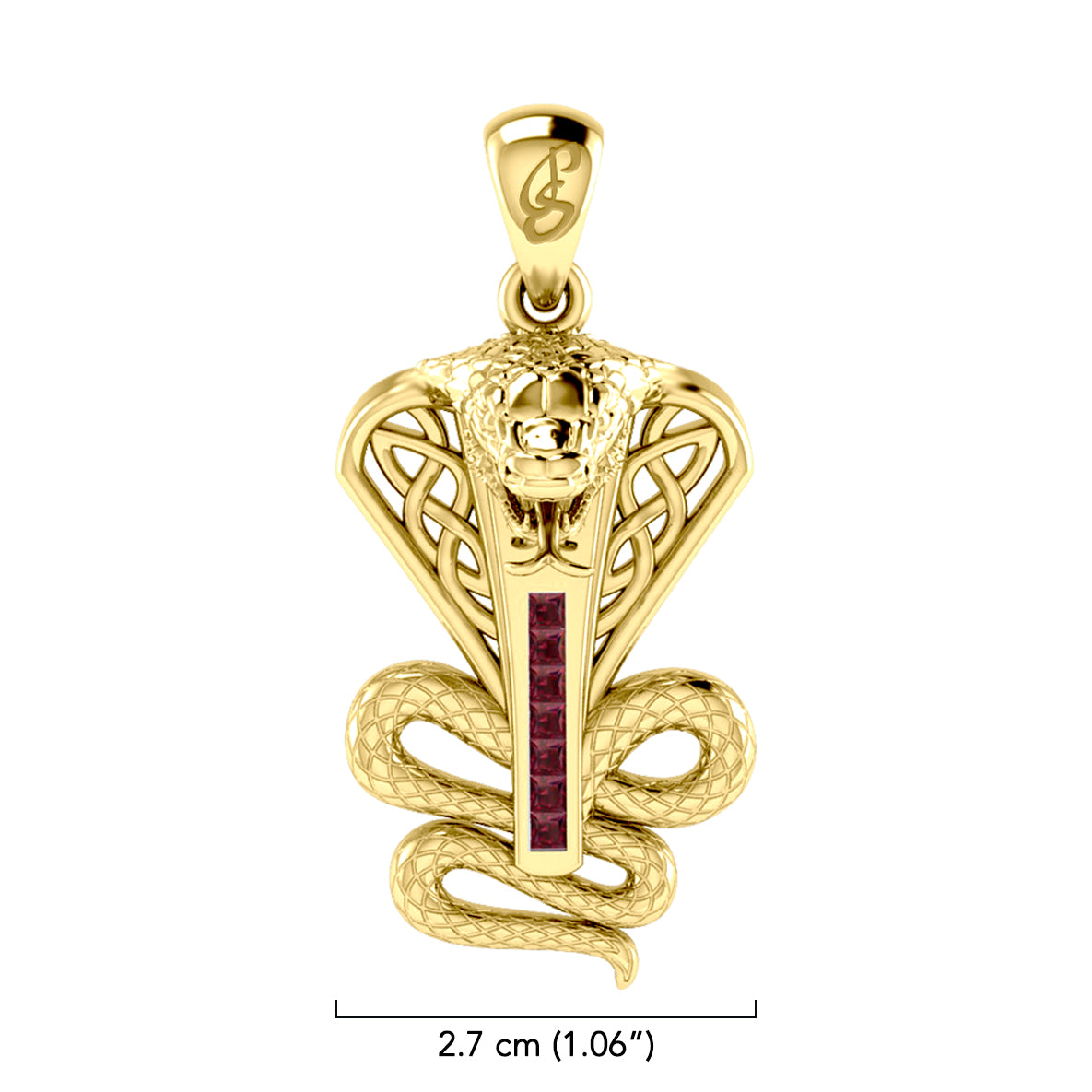 Celtic Spirit Snake with Gemstones Solid Gold Pendant GPD6411