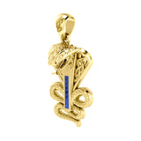 Celtic Spirit Snake with Gemstones Solid Gold Pendant GPD6411