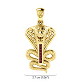 Celtic Spirit Snake with Gemstones Solid Gold Pendant GPD6411