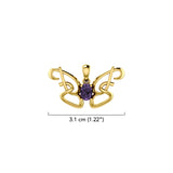 Peter Stone Identity Butterfly Solid Gold Pendant with Gemstone GPD6428