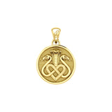 Triple Snake with Celtic Heart Solid Gold Pendant GPD6429