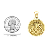 Triple Snake with Celtic Heart Solid Gold Pendant GPD6429