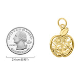 Celtic Spiritual Fruit Apple with Tree of Life Solid Gold Charm GPD6445