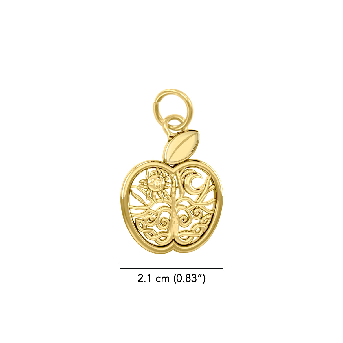 Celtic Spiritual Fruit Apple with Tree of Life Solid Gold Charm GPD6445