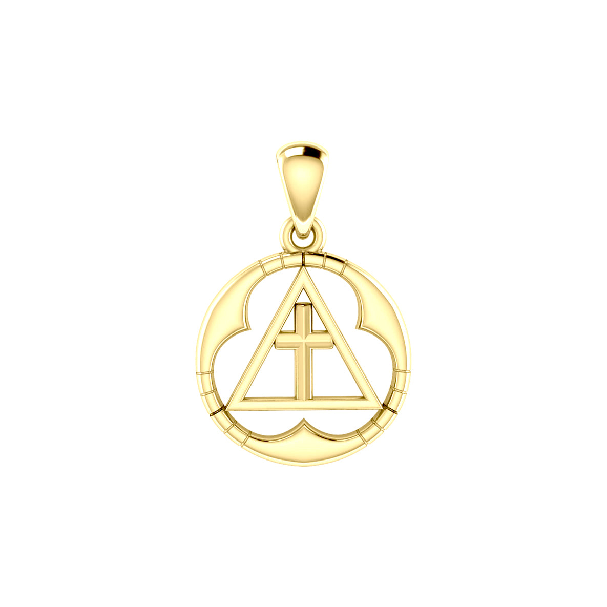 Spiritual Large AA Symbol Solid Gold Pendant GPD6451