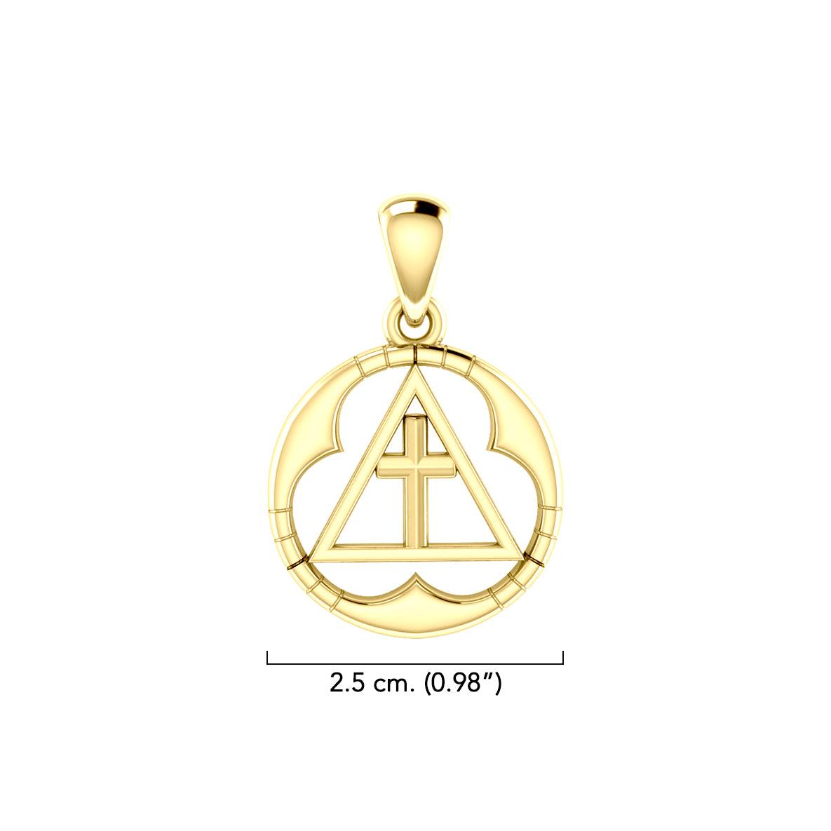Spiritual Large AA Symbol Solid Gold Pendant GPD6451