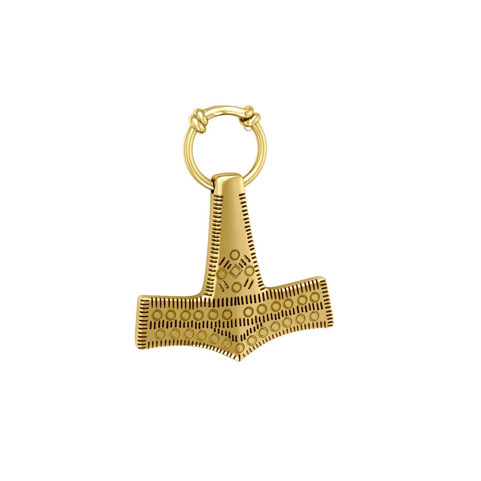 Thor’s Hammer, a powerful amulet ~ 14 Karat Solid Gold Pendant GPD677 - Jewelry