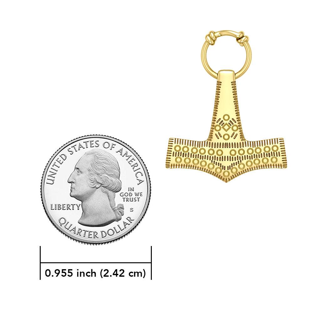 Thor’s Hammer, a powerful amulet ~ 14 Karat Solid Gold Pendant GPD677 - Jewelry
