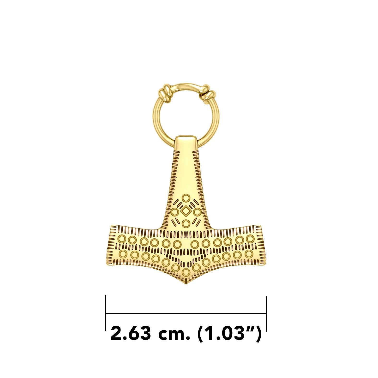 Thor’s Hammer, a powerful amulet ~ 14 Karat Solid Gold Pendant GPD677 - Jewelry
