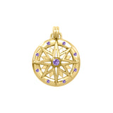 Wander through my compass Solid Yellow Gold Pendant and gemstone GPD683